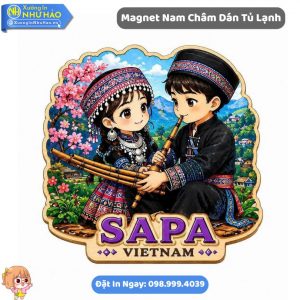 Đặt Magnet Quà Lưu Niệm Du Lịch Sapa Theo Yêu Cầu - Mẫu Magnet Dán Tủ Lạnh Bằng Gỗ 2 lớp