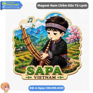 Đặt Magnet Quà Lưu Niệm Du Lịch Sapa Theo Yêu Cầu - Mẫu Magnet Dán Tủ Lạnh Bằng Gỗ 2 lớp