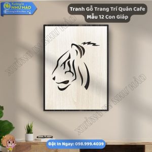 Xưởng Chế Tác Tranh Gỗ Trang Trí Quán Cafe Mẫu 12 Con Giáp Theo Yêu Cầu Uy - Phối Hợp Tranh Gỗ Decor Đẹp