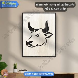 Xưởng Chế Tác Tranh Gỗ Trang Trí Quán Cafe Mẫu 12 Con Giáp Theo Yêu Cầu Uy - Phối Hợp Tranh Gỗ Decor Đẹp