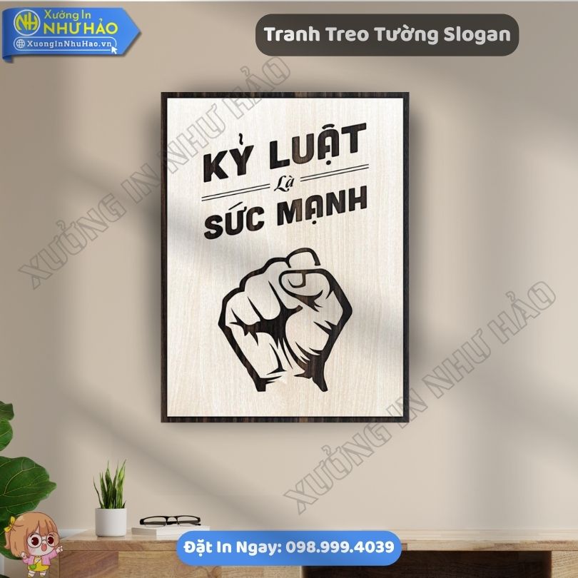 Tranh Treo Tuong Slogan 12 Tranh Gỗ Decor Treo Tường Cao Cấp Thúc Đẩy Năng Suất Làm Việc Tại Xưởng In Như Hảo