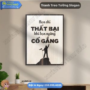 Tranh Chữ Slogan Treo Văn Phòng Theo Yêu Cầu Thúc Đẩy Hiệu Suất Làm Việc