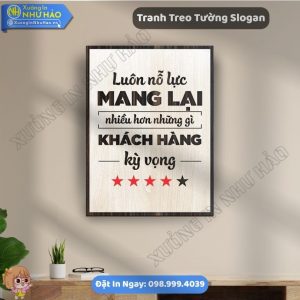 Tranh Khẩu Hiệu Văn Phòng Thiết Kế Theo Yêu Cầu Chất Liệu Gỗ 2 lớp Cao Cấp Sang Trọng
