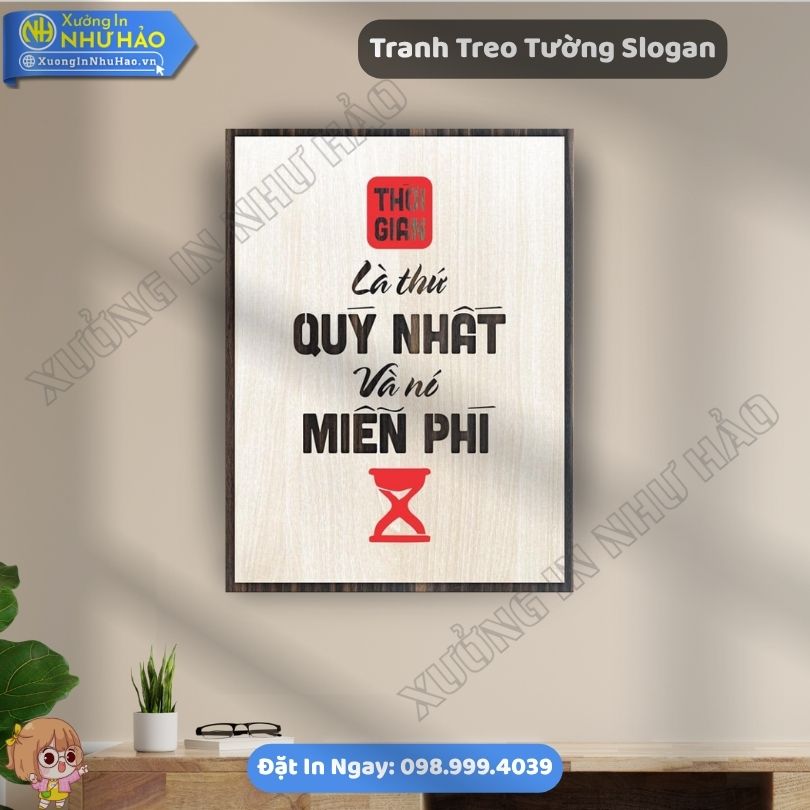 Tranh Treo Tuong Slogan 8 Tranh Gỗ Decor Treo Tường Cao Cấp Thúc Đẩy Năng Suất Làm Việc Tại Xưởng In Như Hảo