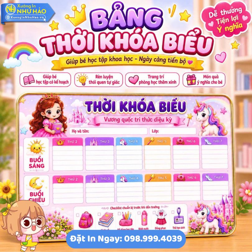 Bang Thoi Khoa Bieu De Ban Trang Guong 19 Làm Bảng Thời Khóa Biểu Để Bàn Tráng Gương (Cán Bóng) Theo Thiết Kế Riêng - Bề Mặt Tráng Gương Sáng Bóng