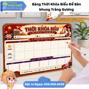Bảng Thời Khóa Biểu Để Bàn Tráng Gương (Cán Bóng) Theo Yêu Cầu - Món Quà Ý Nghĩa, Độc Đáo Mùa Tựu Trường