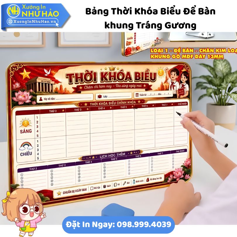 Bang Thoi Khoa Bieu De Ban Trang Guong 4 Bảng Thời Khóa Biểu Để Bàn Tráng Gương (Cán Bóng) Theo Yêu Cầu - Món Quà Ý Nghĩa, Độc Đáo Mùa Tựu Trường