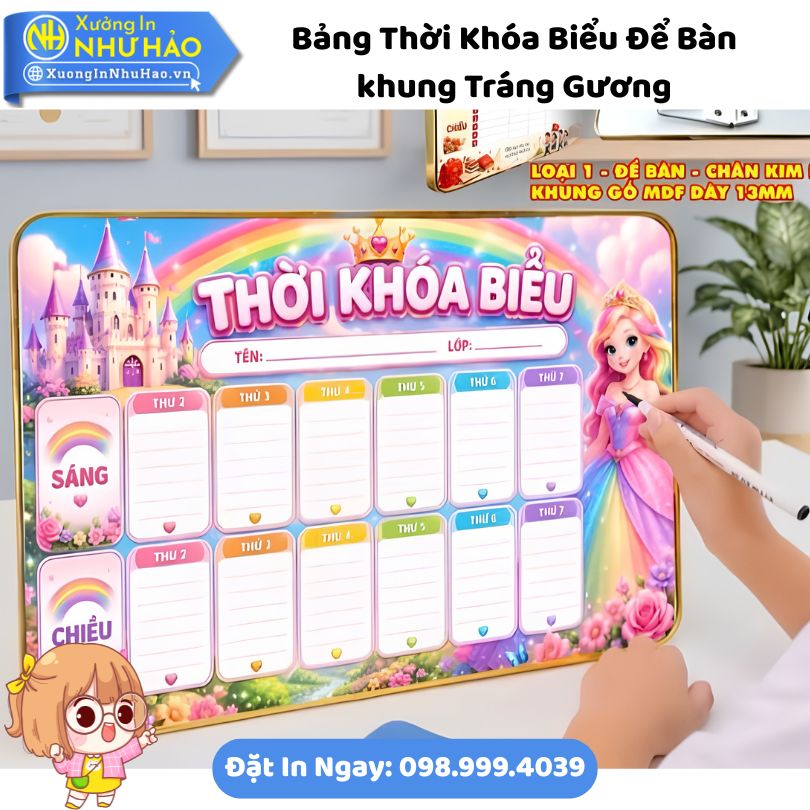 Bang Thoi Khoa Bieu De Ban Trang Guong 5 Bảng Thời Khóa Biểu Để Bàn Tráng Gương (Cán Bóng) Theo Yêu Cầu - Món Quà Ý Nghĩa, Độc Đáo Mùa Tựu Trường