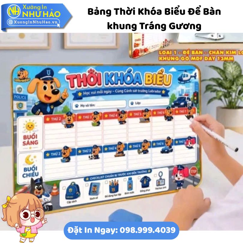 Bang Thoi Khoa Bieu De Ban Trang Guong 7 Bảng Thời Khóa Biểu Để Bàn Tráng Gương (Cán Bóng) Theo Yêu Cầu - Món Quà Ý Nghĩa, Độc Đáo Mùa Tựu Trường