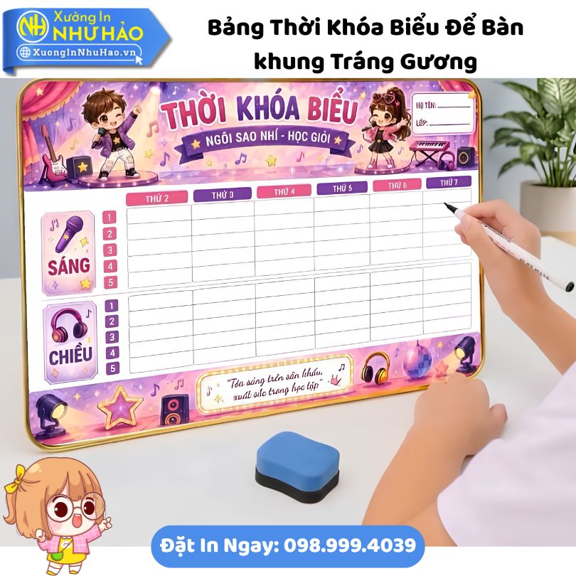 Bang Thoi Khoa Bieu De Ban Trang Guong 8 Bảng Thời Khóa Biểu Để Bàn Tráng Gương (Cán Bóng) Theo Yêu Cầu - Món Quà Ý Nghĩa, Độc Đáo Mùa Tựu Trường