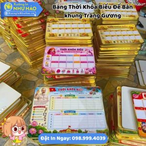Thiết Kế Bảng Thời Khóa Biểu Để Bàn Tráng Gương (Cán Bóng) Theo Yêu Cầu - Điểm Nhấn Decor Bàn Học Xinh Xắn