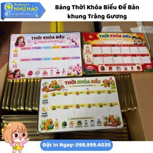 Thiết Kế Bảng Thời Khóa Biểu Để Bàn Tráng Gương (Cán Bóng) Theo Yêu Cầu - Điểm Nhấn Decor Bàn Học Xinh Xắn