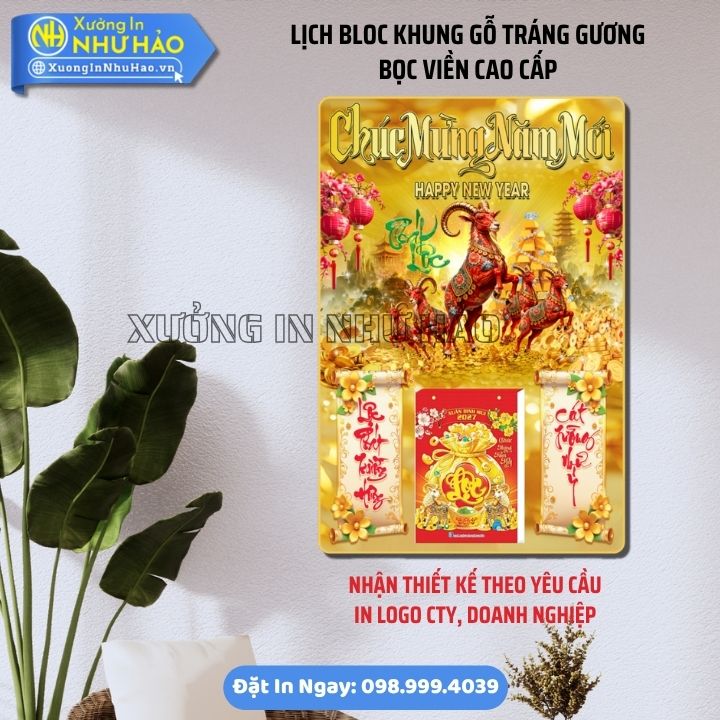 Lich Bloc Khung go trang guong boc vien Cao Cap 10 Lịch Treo Tường Tráng Gương Khung Gỗ Bo Viền Vàng Đẹp Sang Trọng - Giá Xưởng Tại Như Hảo
