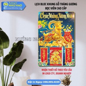 Lịch Treo Tường Tráng Gương In Logo Doanh Nghiệp Theo Yêu Cầu Thiết Kế Lịch Tết Độc Đáo Chuẩn Phong Thủy