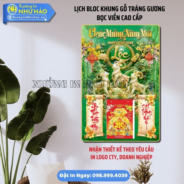 Lich Bloc Khung go trang guong boc vien Cao Cap 6 Lịch Treo Tường Tráng Gương Khung Gỗ Bo Viền Vàng Đẹp Sang Trọng - Giá Xưởng Tại Như Hảo