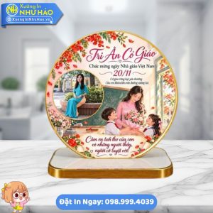 Quà Tặng 20/10 và 20/11 - Tranh Tráng Gương Tròn Kèm Đế Bọc Viền Cao Cấp Theo Yêu Cầu Xưởng In Như Hảo Sang Trọng Bền Đẹp