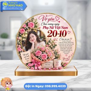 Quà Tặng 20/10 và 20/11 - Tranh Tráng Gương Tròn Kèm Đế Bọc Viền Cao Cấp Theo Yêu Cầu Xưởng In Như Hảo Sang Trọng Bền Đẹp