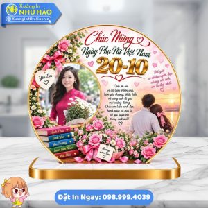 Quà Tặng 20/10 và 20/11 - Tranh Tráng Gương Tròn Kèm Đế Bọc Viền Cao Cấp Theo Yêu Cầu Xưởng In Như Hảo Sang Trọng Bền Đẹp